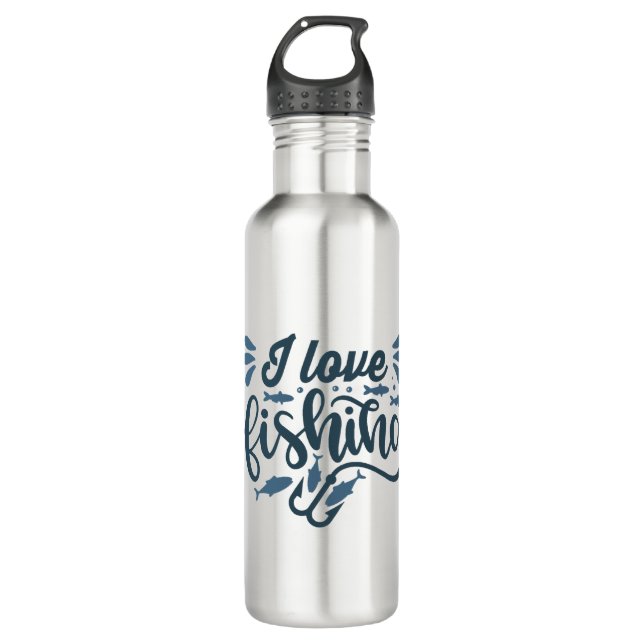 Fishing on fishing boat as fisherman 710 ml water bottle (Front)