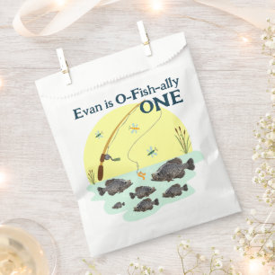 Fishing One Kid's First Birthday Crappie Fish  Favour Bag