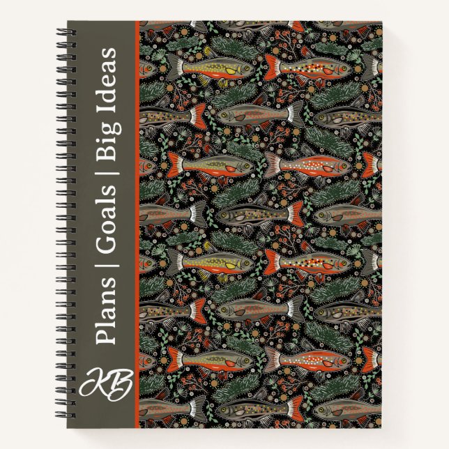 Fishing Orange Grey Trout Personalised Journal (Front)