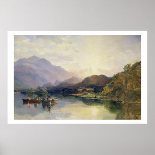 Fishing Party at Loch Achray, with a View of Ben V Poster