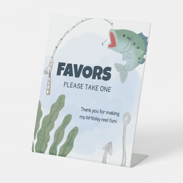 Fishing Party Napkins Pedestal Sign (Front)