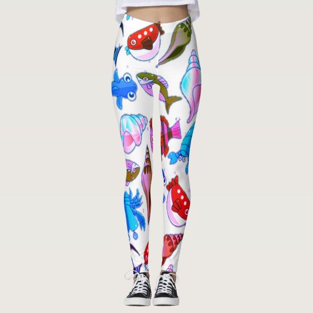 Fishing pattern leggings (Front)