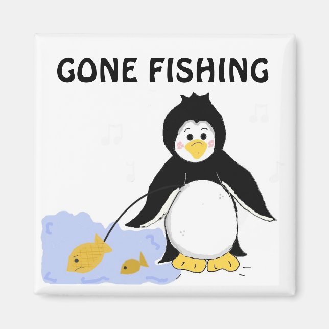 Fishing Penguin Magnet (Front)