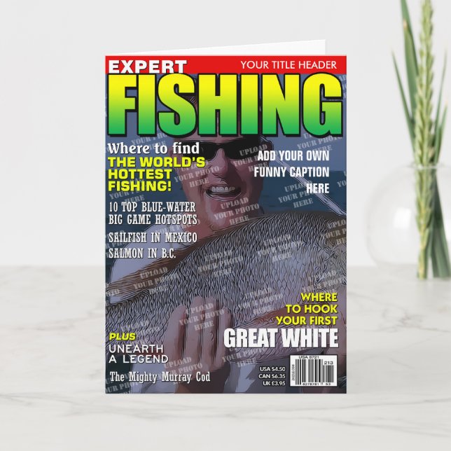 Fishing Personalised Magazine Cover Card (Front)
