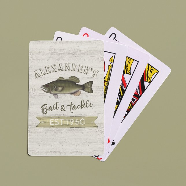 Fishing Personalised Name Deck of  Playing Cards (Bait and Tackle Custom Playing Cards. )