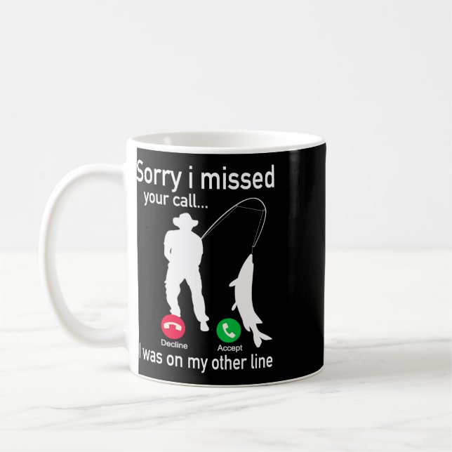 Fishing Phone Call With Fishing Line - Funny Fish  Coffee Mug (Left)
