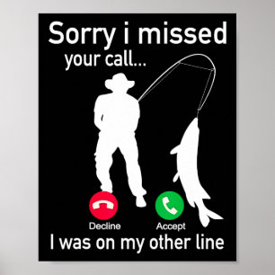 Fishing Phone Call With Fishing Line - Funny Fish Poster