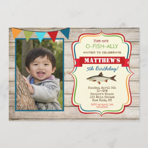 Fishing Photo Birthday Invitations