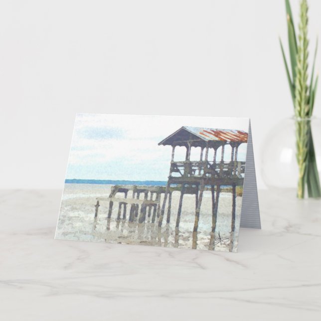 "fishing pier" blank inside greeting card (Front)