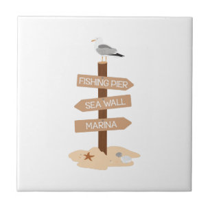 Fishing Pier Ceramic Tile