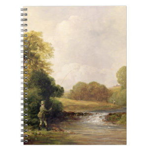 Fishing: Playing a Fish (oil on canvas) Notebook