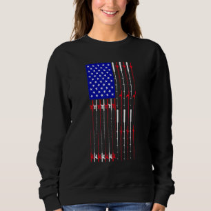 Fishing Pole American Flag Patriotic Outdoorsman F Sweatshirt