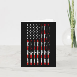 Fishing Pole American Usa Flag Patriotic Fishing G Card