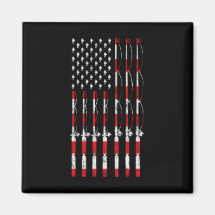Fishing Pole American Usa Flag Patriotic Fishing G Magnet