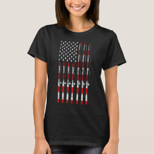 Fishing Pole American Usa Flag Patriotic Fishing G T-Shirt