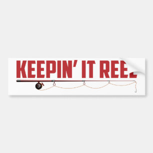 Fishing Pole Angler Keeping It Reel Bumper Sticker