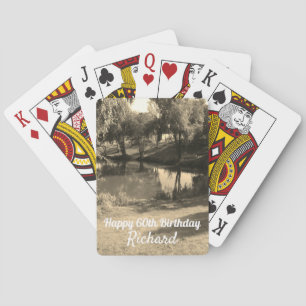 Fishing Pool personalised 60th birthday Playing Cards