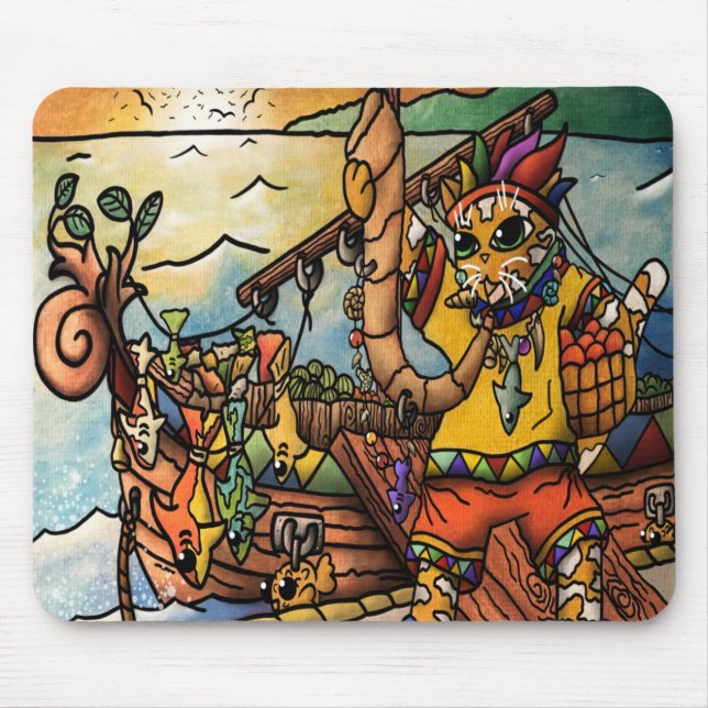 Fishing Port Merchant Cat Mouse Pad (Front)