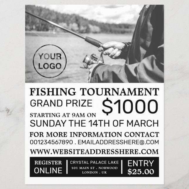 Fishing Portrait, Fishing Tournament Event Advert Flyer (Front)