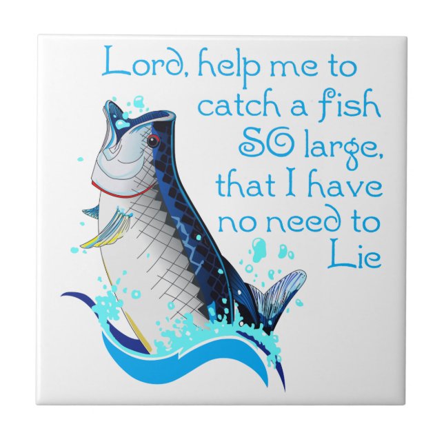 Fishing Prayer Ceramic Tile (Front)