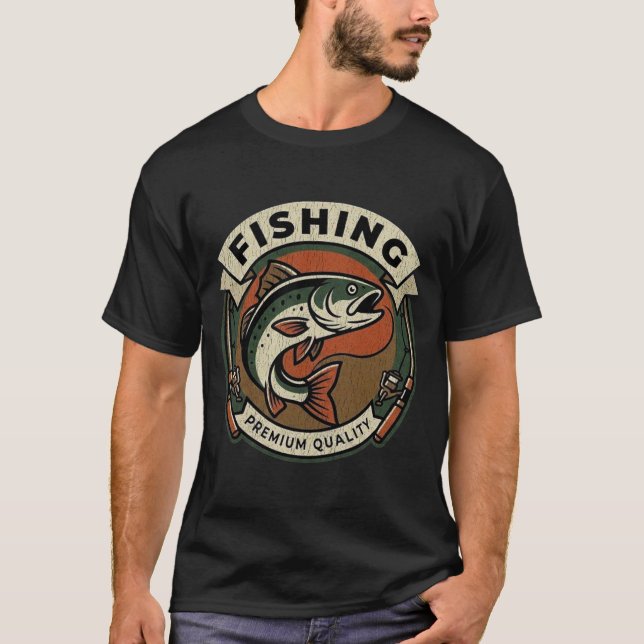 fishing premium quality vintage fishing lover T-Shirt (Front)
