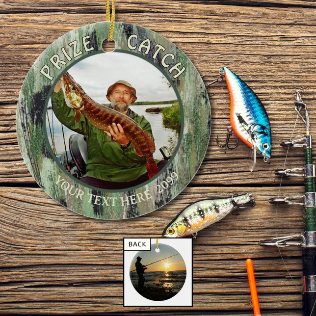 Fishing Prize Catch 2 Photos Ceramic Ornament (Creator Uploaded)