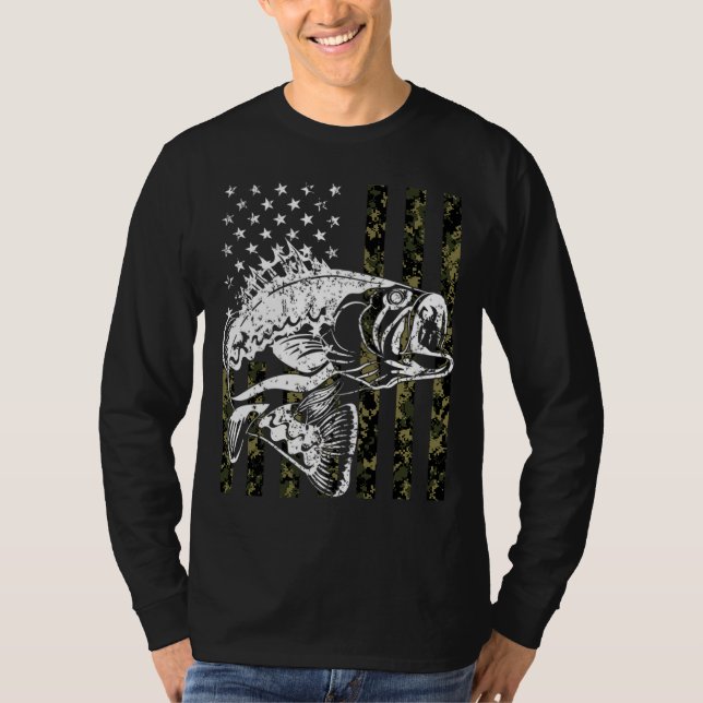 Fishing Pullover Camouflage American flag Fisherma (Front)