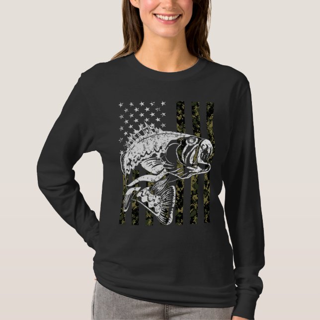 Fishing Pullover Camouflage American flag Fisherma (Front)