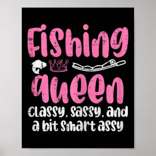 Fishing Queen Cly Sy Smart Fun Angler Fisherman Wo Poster