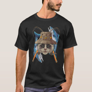 Fishing Ragdoll Outdoor Fisherman Cat Cute Fly Fis T-Shirt