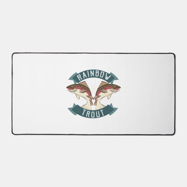 fishing rainbow trout desk mat (Front)