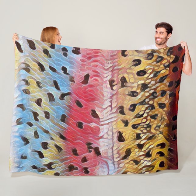 Fishing Rainbow Trout Fleece Blanket (In Situ)
