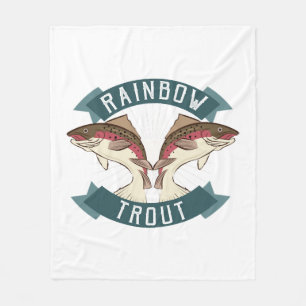 fishing rainbow trout fleece blanket
