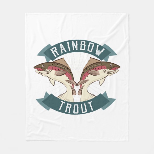 fishing rainbow trout fleece blanket (Front)