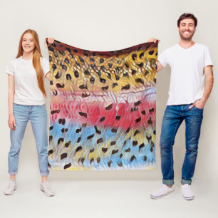 Fishing Rainbow Trout Fleece Blanket