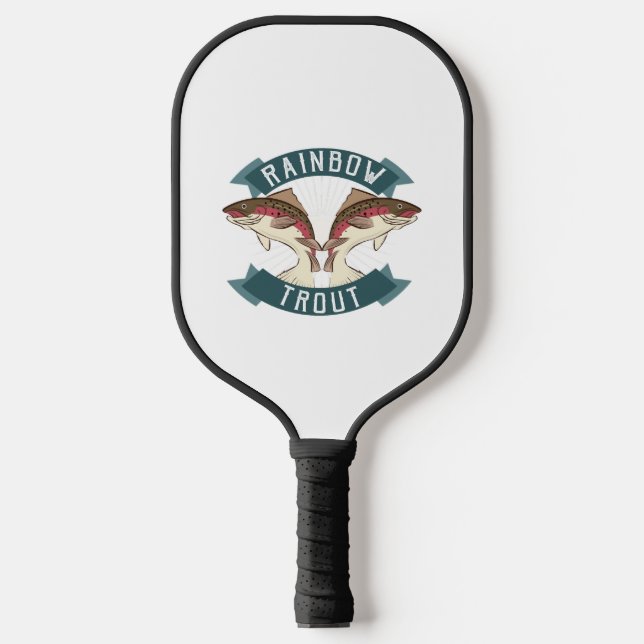 fishing rainbow trout pickleball paddle (Front)