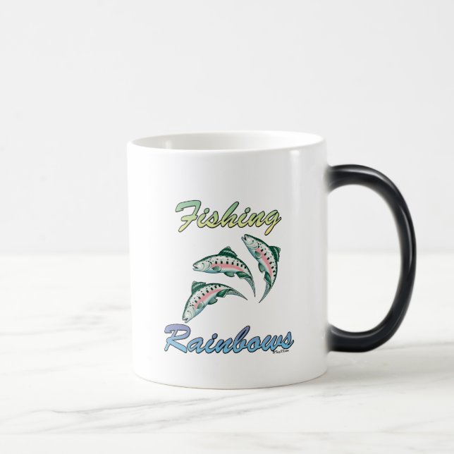 Fishing Rainbows Fishing Rainbow Trout Magic Mug (Right)