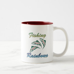 Fishing Rainbows Fishing Rainbow Trout Two-Tone Coffee Mug