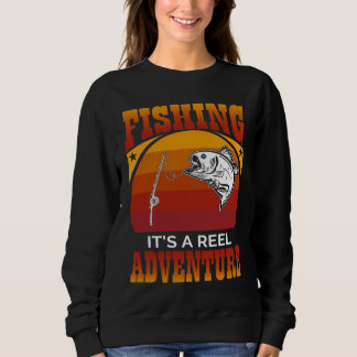 Fishing Reel Adventure Sunset Design Sweatshirt