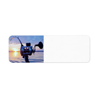 Fishing Reel at Sunset Return Address Label