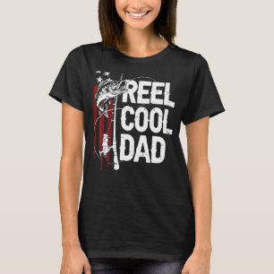 Fishing Reel Cool Dad Daddy Fisherman Usa Flag Fat T-Shirt