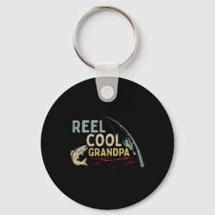 Fishing Reel Cool Grandpa Funny Grandfather Fisher Key Ring