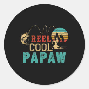Fishing Reel Cool Papaw Father’s Day Gift Fisherma Classic Round Sticker