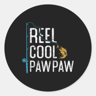 Fishing Reel Cool Pawpaw Father’s Day Gift Fisherm Classic Round Sticker