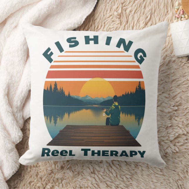 Fishing Reel Therapy Dad Cushion (Blanket)