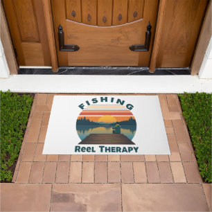 Fishing Reel Therapy Dad Doormat