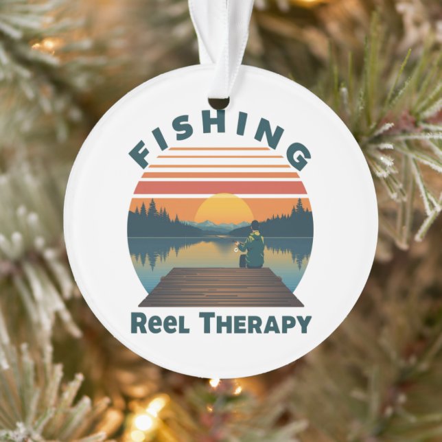 Fishing Reel Therapy Dad Ornament (Tree)