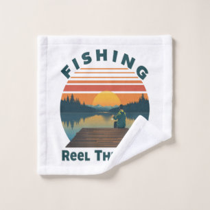 Fishing Reel Therapy Dad Wash Cloth