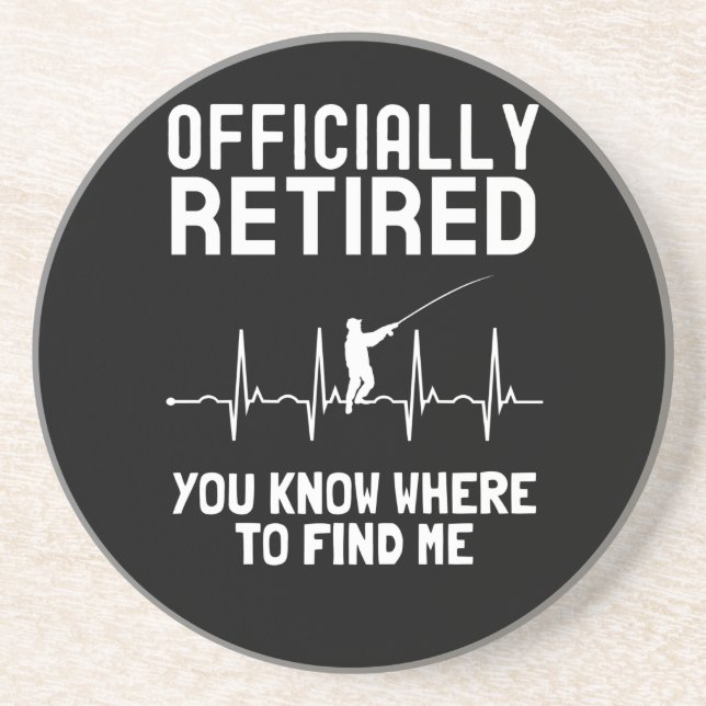 Fishing retirement 2022 funny retired Fisher gift Coaster (Front)