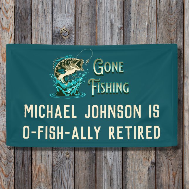 Fishing Retirement Party - Gone Fishing Banner (Creator Uploaded)